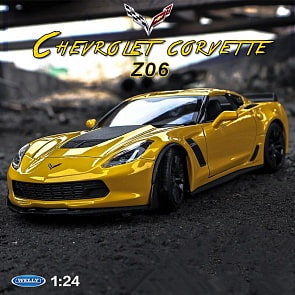 Модель машины – Chevrolet Corvette, масштаб 1:24 (Welly, 24085)