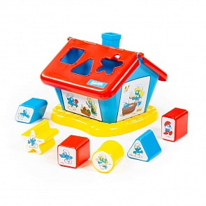 Логический домик – Смурфики, с 6 кубиками №2 (Полесье, 64424)