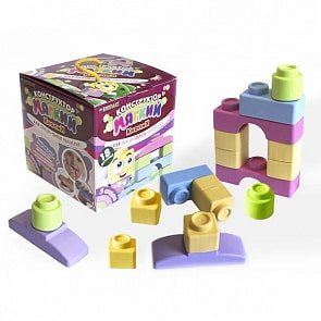 Мягкий конструктор Кнопик, 18 деталей, пастель (Биплант, 11128)