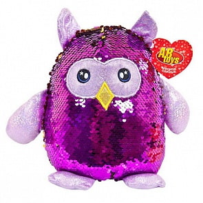 Мягкая игрушка - Сова с пайетками, 20 см (AbToys, MP003)