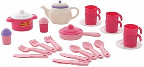 Набор детской посуды – Настенька на 6 персон, 39 элементов (Полесье, 59055)