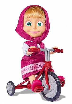 Кукла Маша на велосипеде, 12 см 