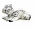 Мягкая игрушка - Белый тигренок лежащий, 26 см.  - миниатюра №1