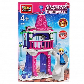 Конструктор Город мастеров - Замок принцессы с горкой, с фигурками, 101 деталь (Город мастеров, 2089-LL)