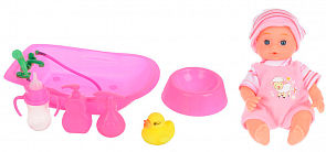 Пупс  15 см в ванночке, 3 функции (Карапуз, Y14-BATH-RUsim)