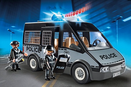 Игровой набор из серии Полиция - Бронированный фургон с полицейскими, со светом и звуком 