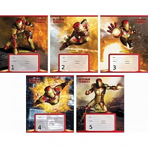 Тетрадь ученическая «Железный человек», 18 листов, клетка (Полиграфика, 35300_)