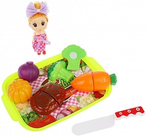 Набор продуктов для резки с куклой (Наша Игрушка, YJB668A)