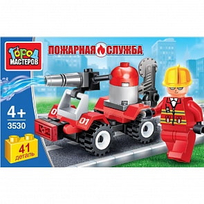 Конструктор - Пожарная служба: машина, с фигуркой, 41 деталь (Город мастеров, 3530-JS)