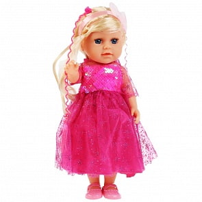 Кукла озвученная Полина АБВГДЙКА 35 см пьет писает с длинными волосами и аксессуарами (Карапуз, Y35SBB-HAIR-36604)