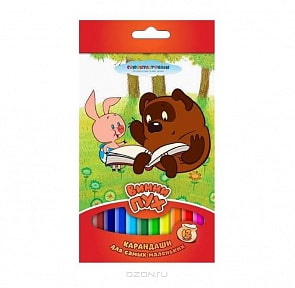 Цветные карандаши толстые «Винни-Пух» 12 цветов  (Росмэн, 20078ros)