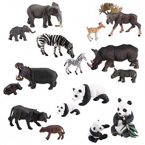 Фигурка - Травоядные с потомством, 8 видов (Игрики ZOO, TAV006)