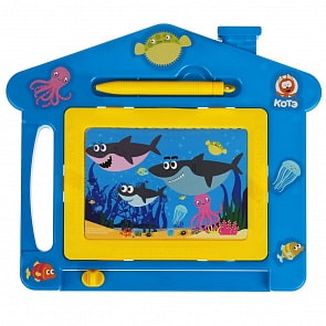 Магнитная доска для рисования Котэ тв Акулёнок ч/б (Играем вместе, B1445222-SHARK)
