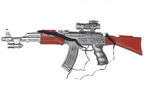 Электромеханический автомат с прицелом АК-47, свет и звук (ABtoys, ARS-244)