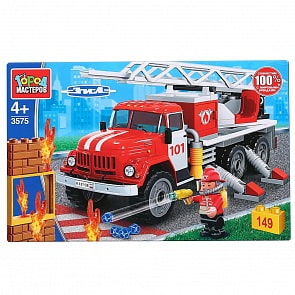 Конструктор Пожарный ЗИЛ с лестницей, 149 деталей (Город мастеров, 3575-KK)