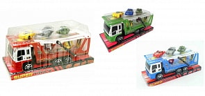 Инерционный автовоз и 5 машинок-трансформеров (Junfa Toys, HX8000B)