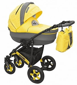 Детская коляска Camarelo Carmela 2 в 1, желто-серая (Camarelo, CR_10)