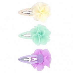 Набор заколок клик-клак - Весенний цветок, 2 штуки, текстиль (Mary Poppins, 455038)