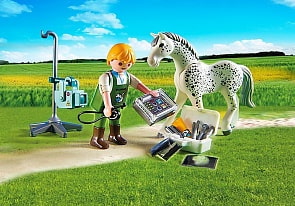 Игровой набор Ветеринарная клиника - Лошадка с рентгеновским аппаратом (Playmobil, 5533pm)