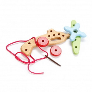 Шнуровка деревянная - Самолет, 7 деталей (Томик, 613-4 ТОМИК)