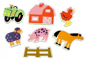 Набор ярких стикеров фигурок для ванной - Ферма (Alex, 635W-mt)