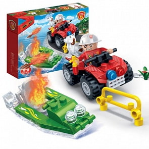 Конструктор - Пожарный джип, 62 детали  (Banbao,  7118)