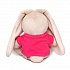 Мягкая игрушка – Зайка Ми в малиновой футболке с пуговкой, малыш, 15 см  - миниатюра №1