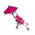 Кукольная прогулочная коляска с зонтиком, цвет фуксия  - миниатюра №1