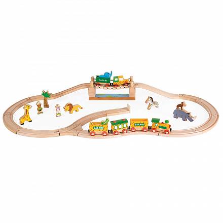 Игровой набор Сафари, 12 игрушек и поезд 