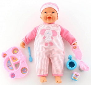Озвученная кукла Пупс с набором для кормления, 48 см (Falca, 48081)