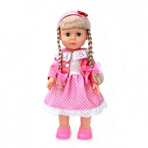 Интерактивная кукла 40 см., 8 стишков и песенок, реагирует на хлопки в ладоши (Карапуз, 68037-RUsim)