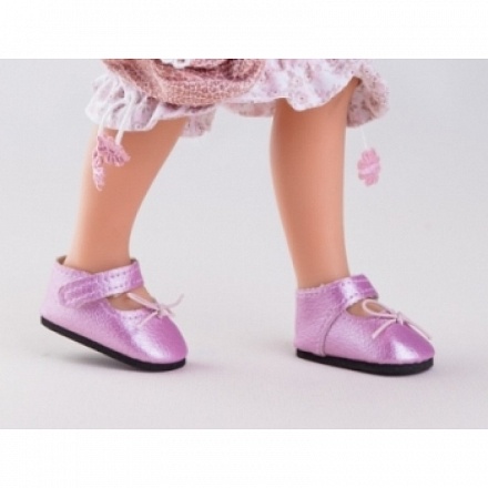 Туфли розовые с застежкой-липучкой, для кукол 32 см 