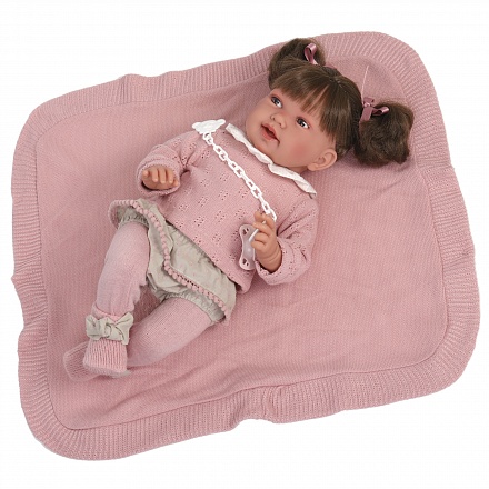 Кукла-малышка Ника в розовом 40 см мягконабивная 