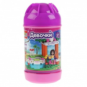 Конструктор Бассейн, с фигуркой, 97 деталей в банке (Город мастеров, 2082-LL)