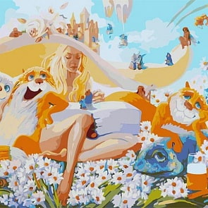 Раскраски по номерам - Картина Блондинка, 40 х 50 см. (Белоснежка, 016-AB)