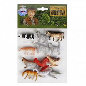 Набор из 12-и фигурок домашних животных 5 см, несколько видов (Играем Вместе, P9609/12) (ассортимент)