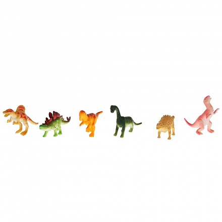 Фигурки из пластизоля Динозавры 10 см, 6 шт  