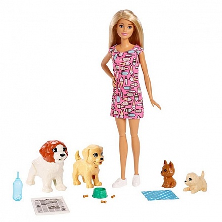 Кукла Barbie® и щенки 