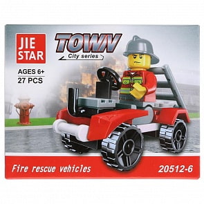 Конструктор Пожарная машина с фигуркой, 27 деталей (B1671058)