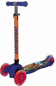 Самокат – Вспыш, управление наклоном, PU колеса со светом, синий (1Toy, Т14762)