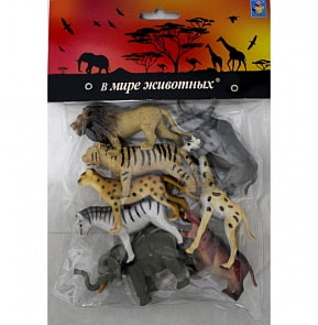 Набор В мире животных – Дикие животные Африки, 8 штук (1toy, Т58803)