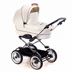 Коляска классическая Navington Caravel - Royal Snow, диаметр колес 30 см (Navington, W-WDZ02-00640)