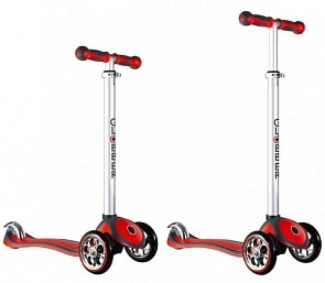 Самокат Globber My free AlU Chrome, красный, с блокировкой колес (Globber, 5288RT)
