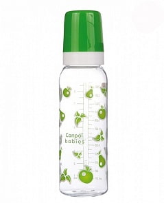 Бутылочка тритановая с силиконовой соской, 250 мл, 12+, зеленый (Canpol babies, 11/810_250930052) 