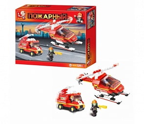 Конструктор - Пожарная техника с аксессуарами, 211 деталей (Sluban, M38-B0219)