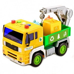 Инерционная машина - Грузовик с манипулятором, 1:20, свет и звук (Технопарк, WY520Csim)