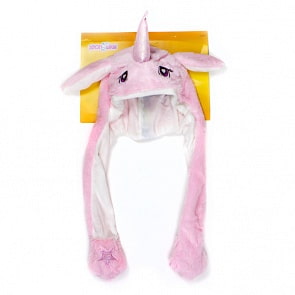 Шапка детская Хлоп-Ушки - Единорог розовый (1toy, Т17634)