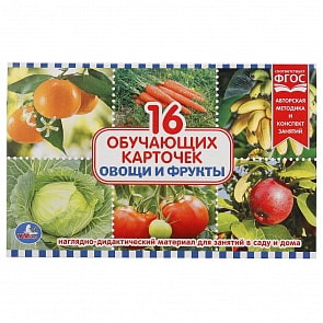 Карточки в папке - Овощи и фрукты, 16 карточек (Умка, 4690590134405)
