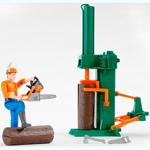Аксессуары Е: Станок для колки бревен с рабочим (Bruder, 62-650) 