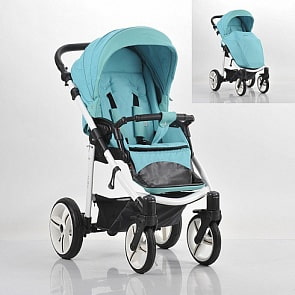Детская прогулочная коляска Nico, голубая, шасси белая/BIA (Bebetto, WB142_SL199)